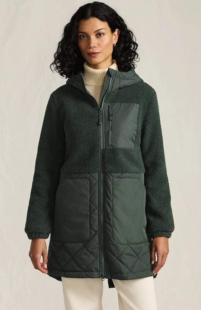 High Pile Quilted Mixed Media Parka | Nordstrom