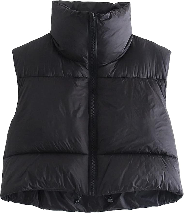 Gihuo Womens Cropped Puffer Vest Winter Crop Vest Lightweight Sleeveless Warm Outerwear Puffer Ja... | Amazon (US)