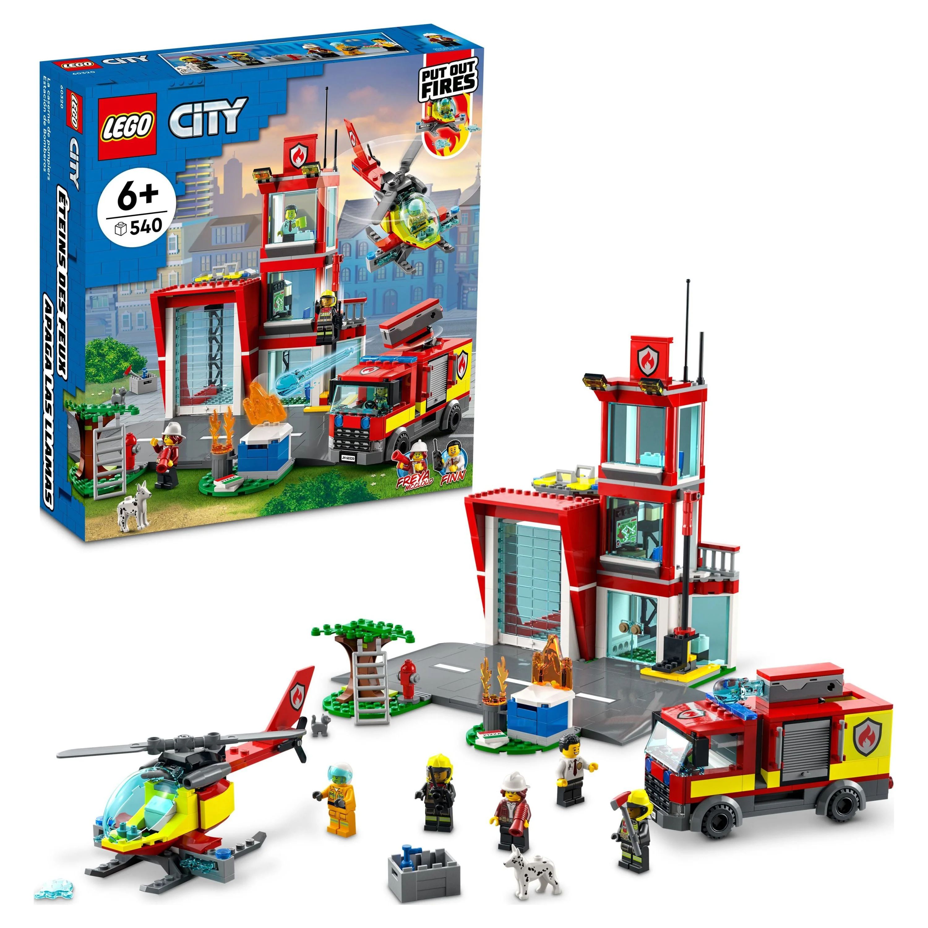 LEGO City Fire Station Set 60320 with Garage, Helicopter & Fire Engine Toys Plus Firefighter Mini... | Walmart (US)