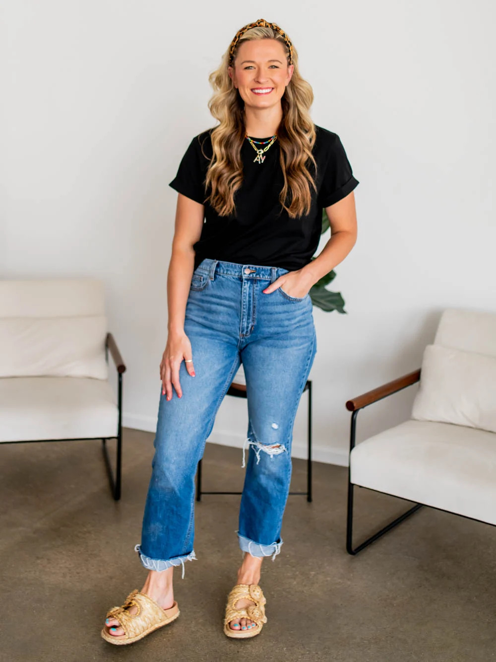 The Frame Tall Tee - Black | Amalli Talli