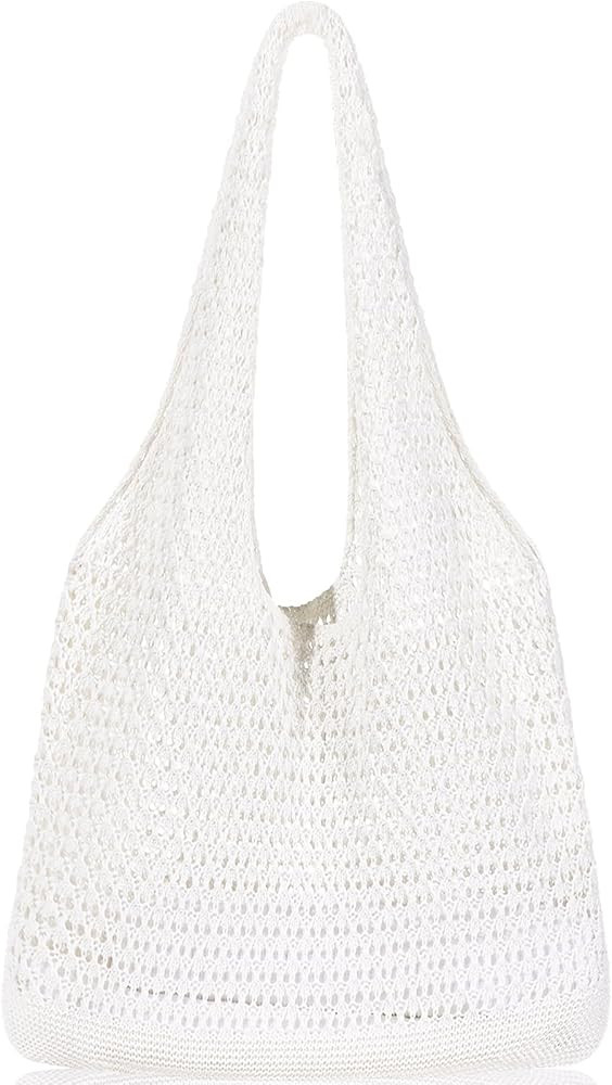 WantGor Crochet Bags, Beach Mesh Tote Bag Womens Shoulder Shopping Handbag Casual Travel Totes Ba... | Amazon (US)