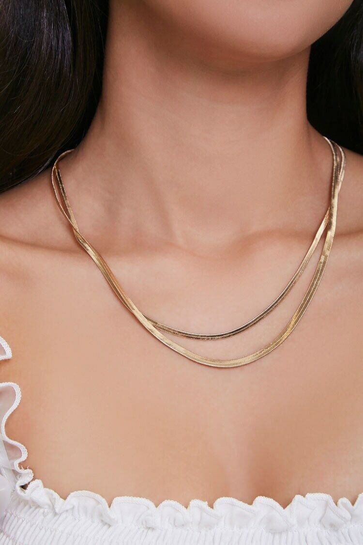 Layered Snake Chain Necklace in Gold | Forever 21 (US)