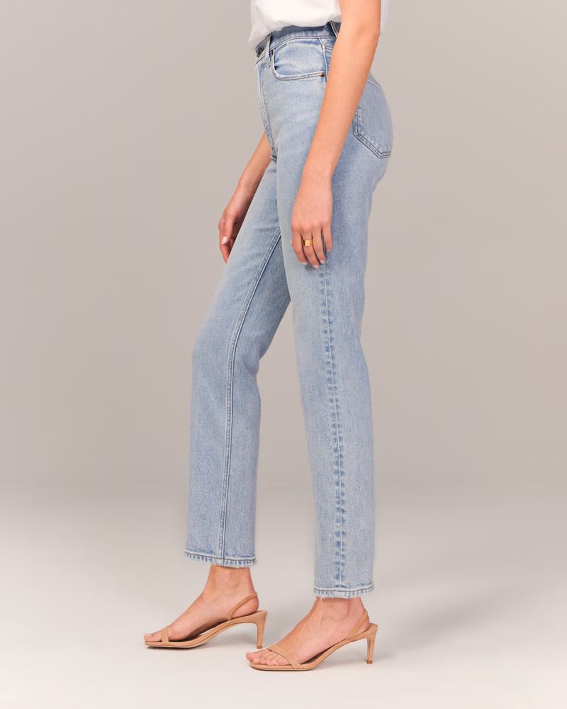 Women's Ultra High Rise Ankle Straight Jean | Women's | Abercrombie.com | Abercrombie & Fitch (US)