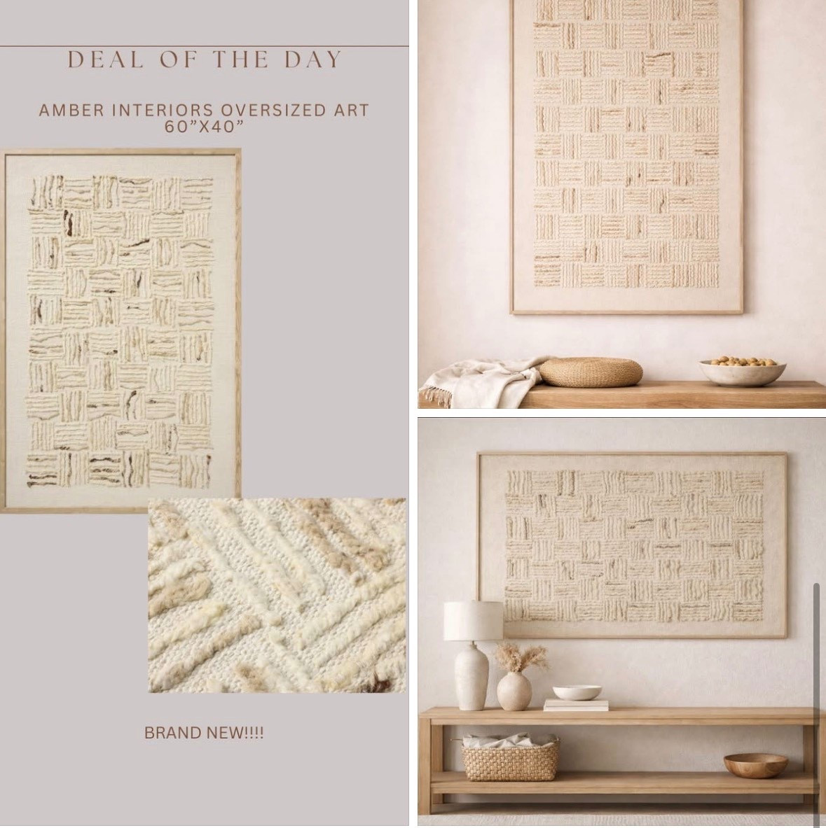 BRAND NEW LOLOI WALL ART!!! On major sale for the launch / preorder!! Styles this size & with this texture go up to $2000 on Etsy 🤯🚨 cannot believe this price! 

#LTKSaleAlert #LTKHome