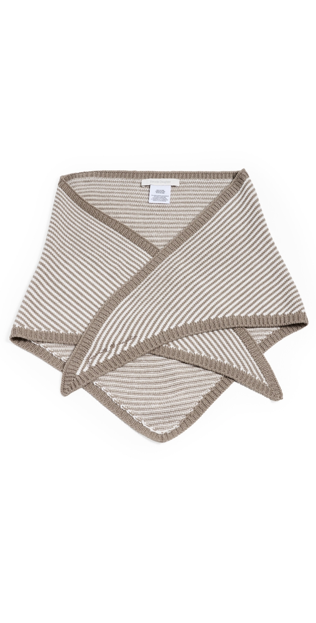 Favorite Daughter The Stripe Knitted Triangle Scarf soft taupe stripe One Size | Shopbop