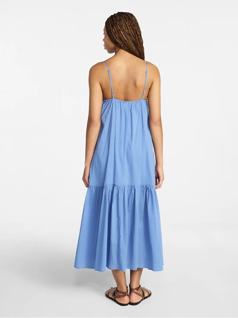 No Boundaries Eyelet Tiered Maxi Dress, Women's Sizes XXS-XXL | Walmart (US)