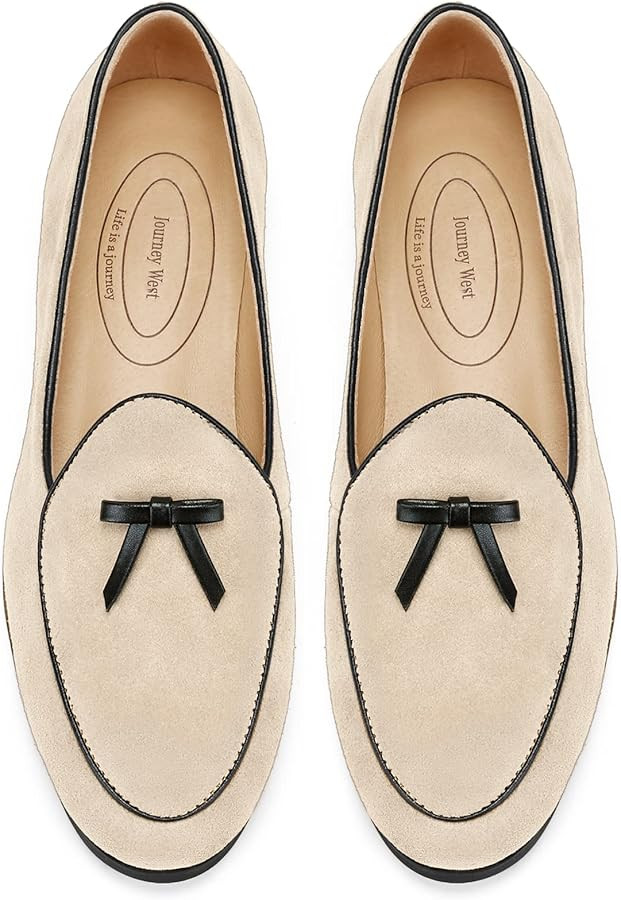 Journey West Suede Tassel Loafer for Women Slip-on Belgian Penny Loafers Shoes for Women in Many ... | Amazon (US)