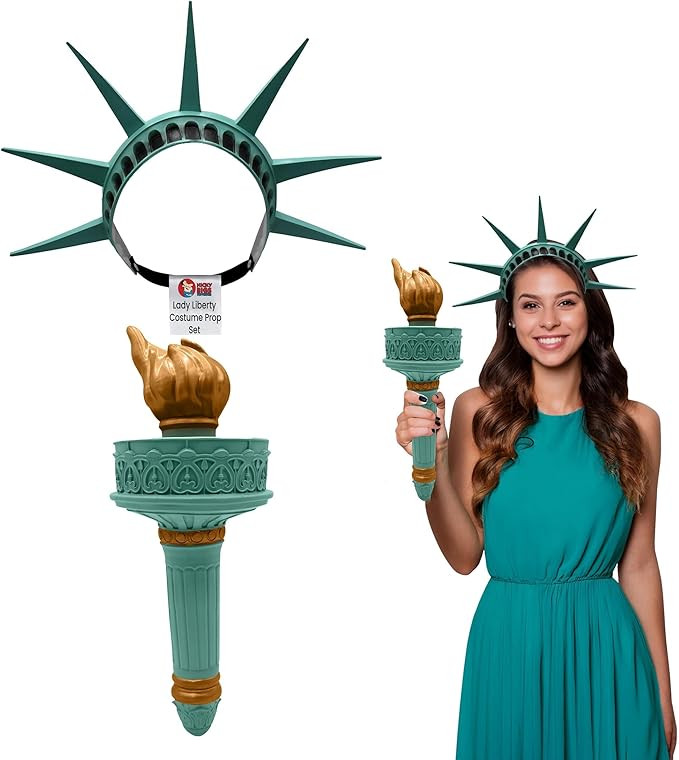 Nicky Bigs Novelties Statue of Liberty Crown and Torch Set Adult Lady Liberty Costume Accessory f... | Amazon (US)