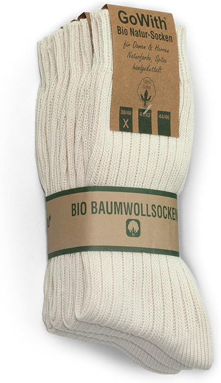 GoWith 4-5 Pairs Unisex Natural 97% Cotton Crew Socks, Comfy Cozy Breathable Seamless Casual Sock... | Amazon (US)