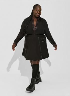 Studio Refined Crepe Zipper Front Skirt | Torrid (US & Canada)