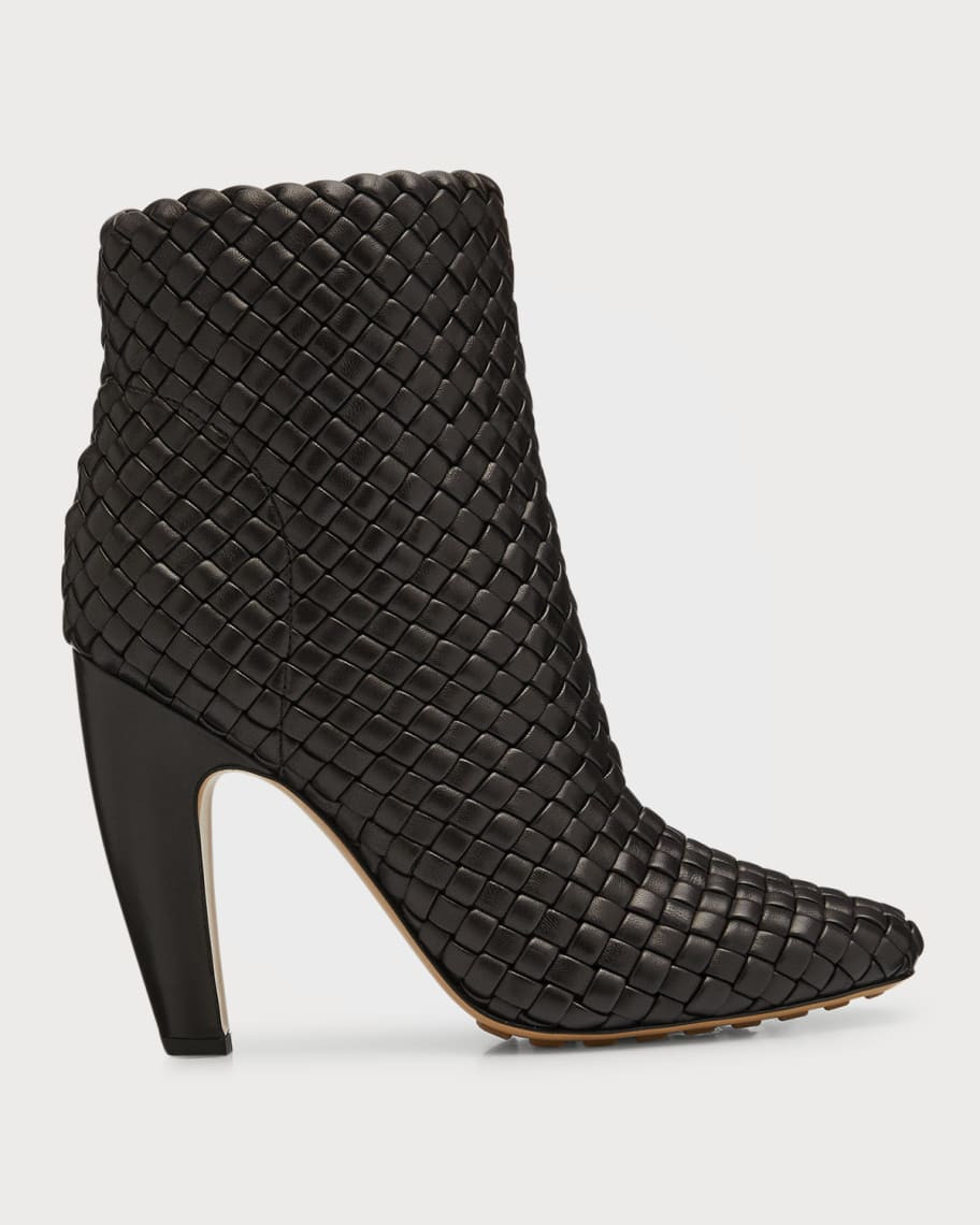 Bottega Veneta Lido Woven Leather Ankle Boots | Neiman Marcus