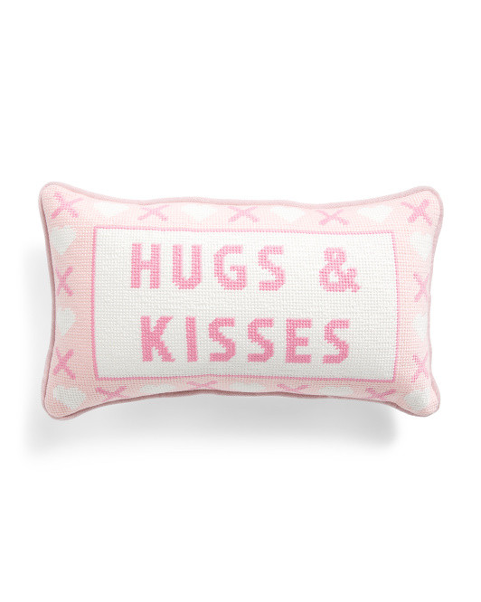 9x15 Hugs And Kisses Needlepoint Pillow | Marshalls