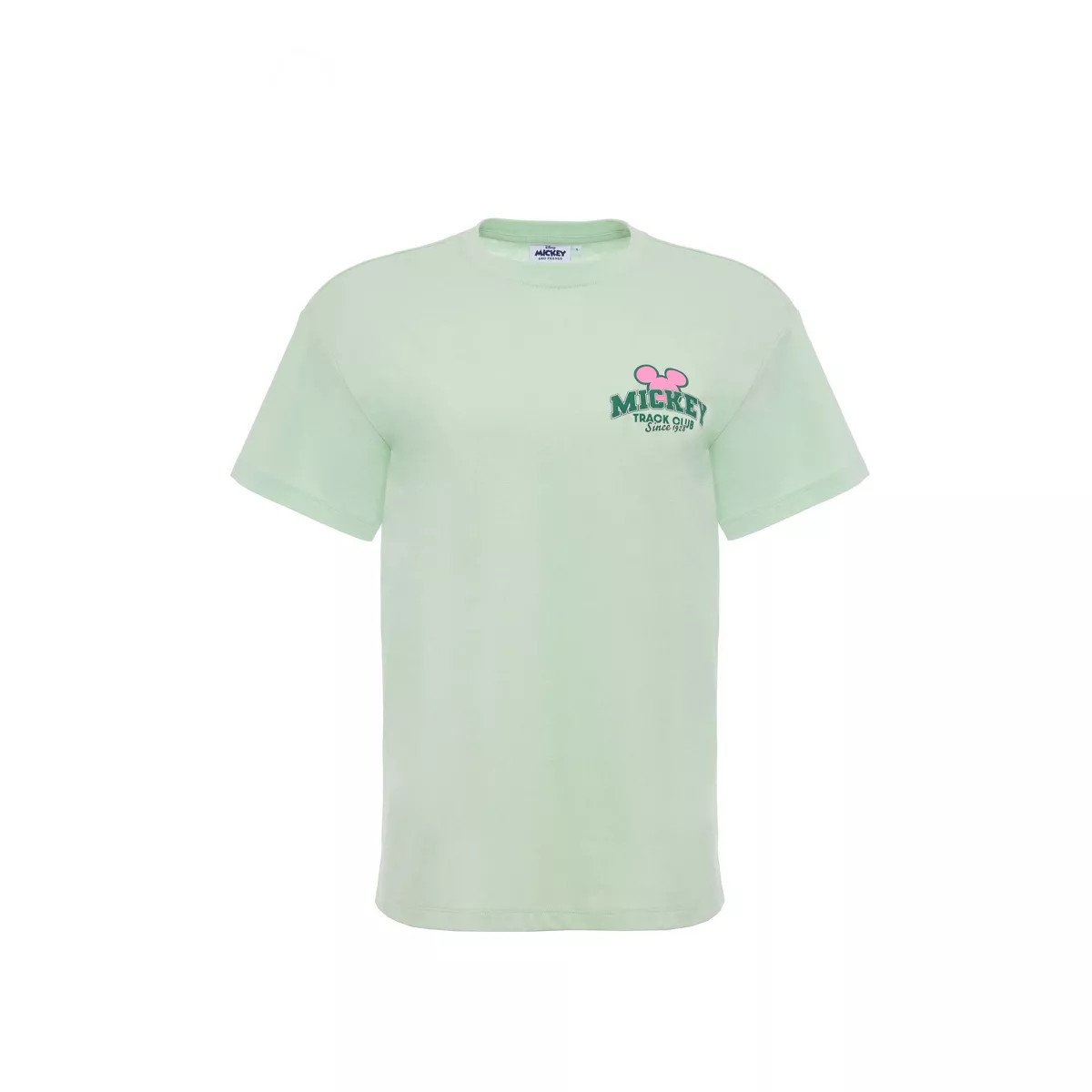 Women's Mickey Keep it Running Short Sleeve Graphic Shirt - Light Mint Green XS | Target