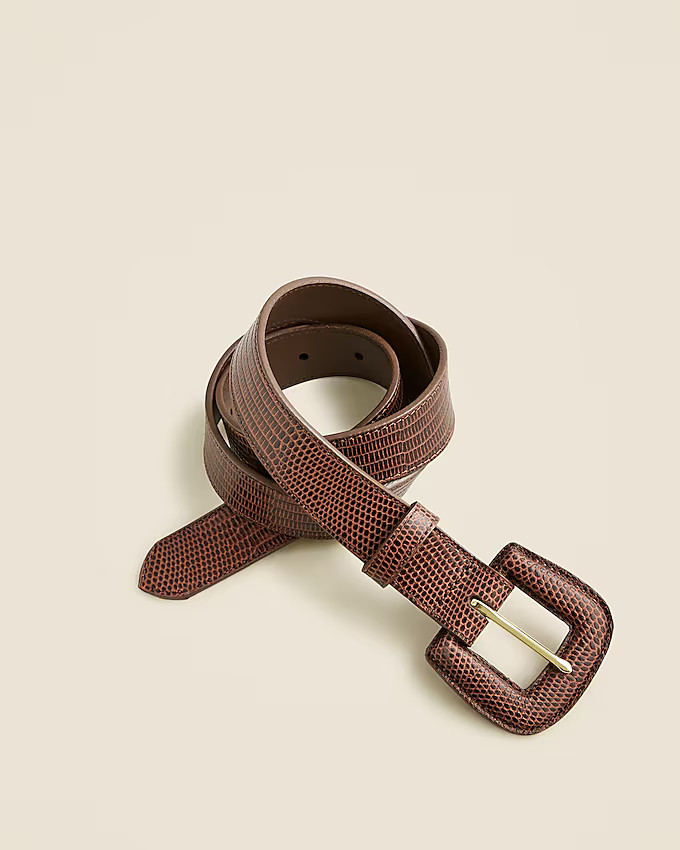 Wide belt in embossed Italian leather | J. Crew US