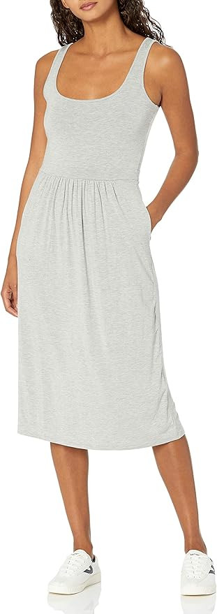 Daily Ritual Women's Jersey Sleeveless Empire-Waist Midi Dress | Amazon (US)