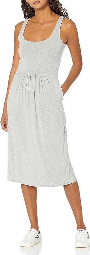 Daily Ritual Women's Jersey Sleeveless Empire-Waist Midi Dress | Amazon (US)