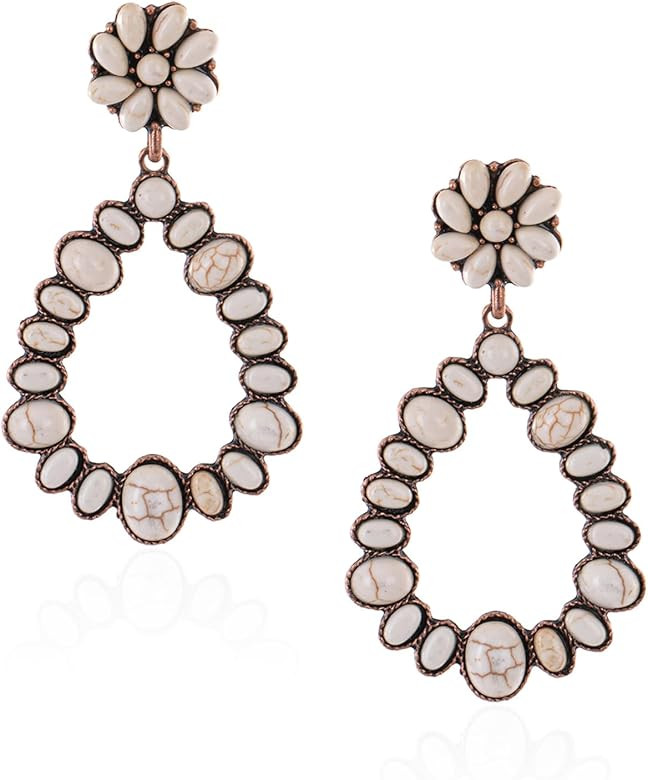 Rustic Couture's Western Turquoise Earrings for Women Statement Western Country Jewelry | Amazon (US)