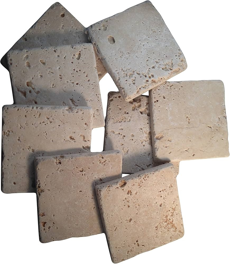 Coaster Tile-tumbled Travertine Porous Craft Tile in Ivory Color -4x4 in (8 Pieces) | Amazon (US)
