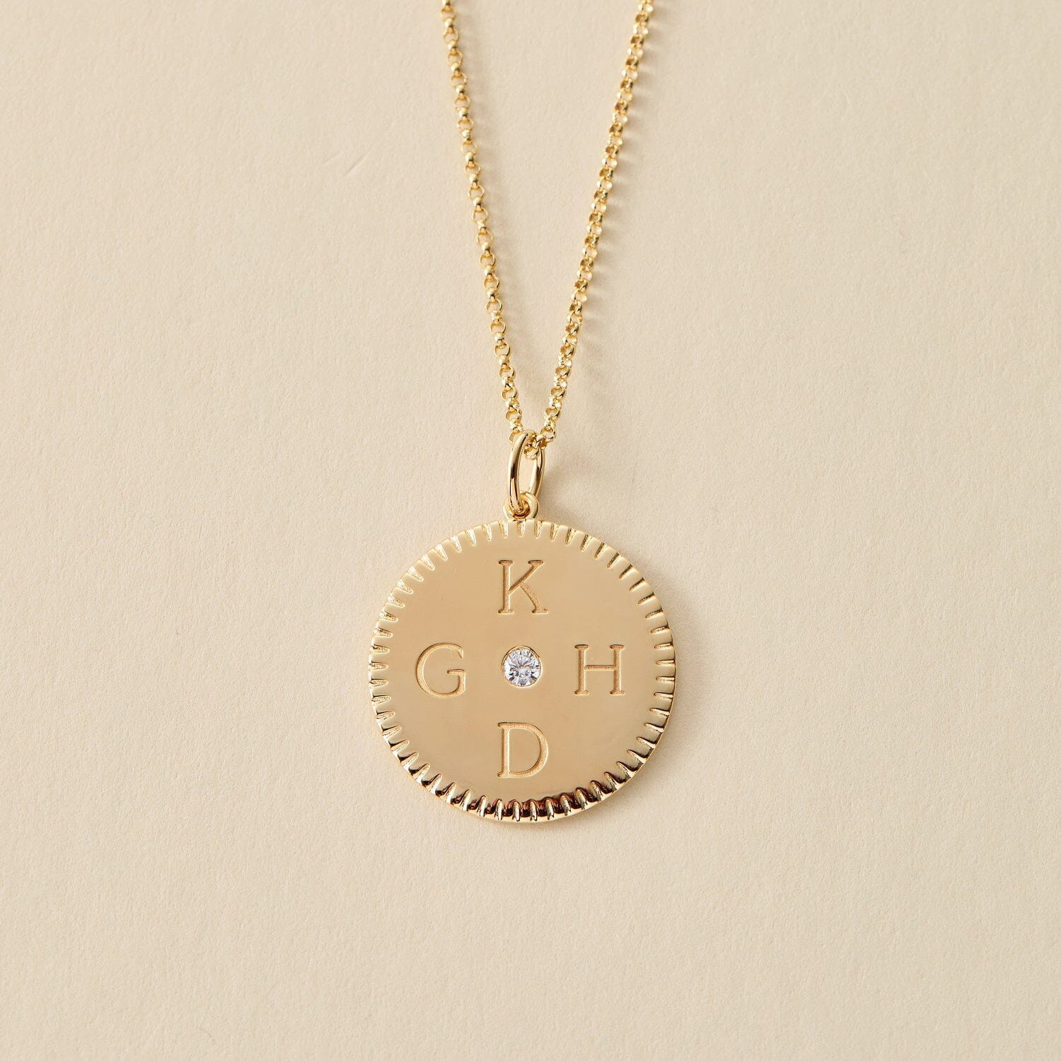 Notched Initial Pendant Necklace | Tiny Tags (US)