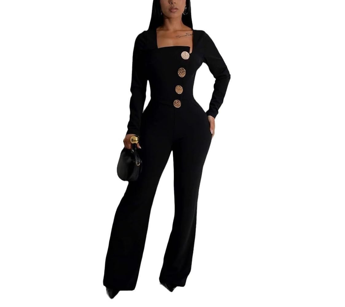 Elegant Jumpsuit for Women Dressy Sexy Plus Size Wide Leg Pant Suit One Piece Party Outfits | Amazon (US)