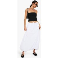 Womens Woven Bubble Hem Maxi Skirt - White - M | boohoo (US & Canada)