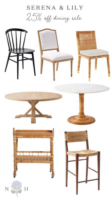 Serena & Lily, dining chairs, counter stools, Bar cart, rattan dining chairs, coastal dining furniture, dining tables, coastal decor 

#LTKhome
