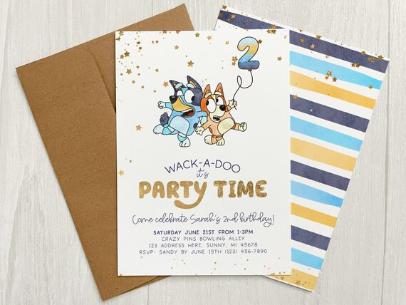 Personalized BLUEY and BINGO Themed Birthday Party Invitation | Etsy | Etsy (US)