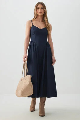 Poplin V-Neck Maxi Dress | Ardene