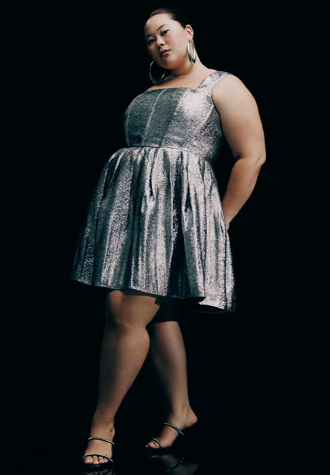 Corset Bodice Flare Mini Dress | Eloquii