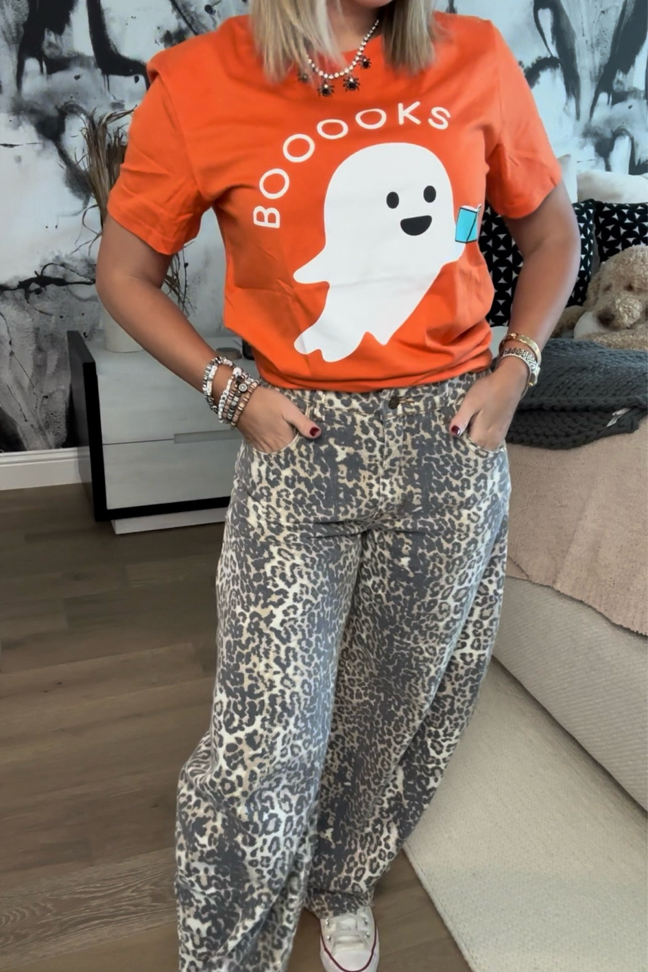 Leopard barrel jeans 

#LTKxPrimeDay #LTKHalloween #LTKHoliday