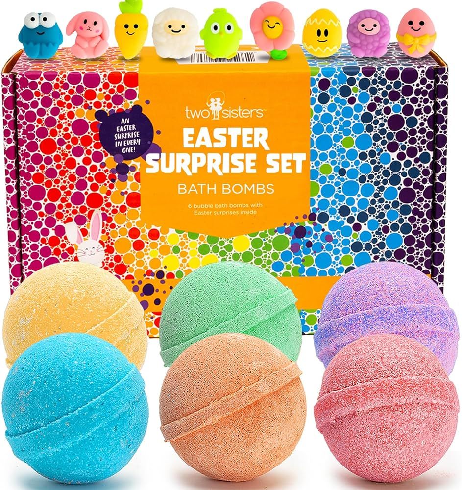 Easter Bath Bombs for Kids with Surprise Squishy Toy Inside (6 Pack)| Relaxing Scents, Releases C... | Amazon (US)