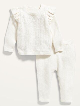 Ruffled Pointelle Sweater & Sweater-Knit Pants Set for Baby | Old Navy (US)