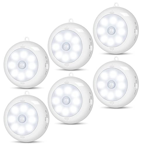 Reoshine Motion Sensor Light Indoor, Under Cabinet Light, Ceiling Lights, AA Battery Operated Stick on Wireless Puck Lights for Wall, Step, Stair, Dimmable (6 Packs) | Amazon (US)