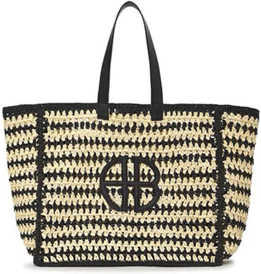 Designer Straw Beach Travel Tote Set Handwove Fish Net Bag Fashion Square Shoulder Handbag 2023 Summ | Amazon (US)