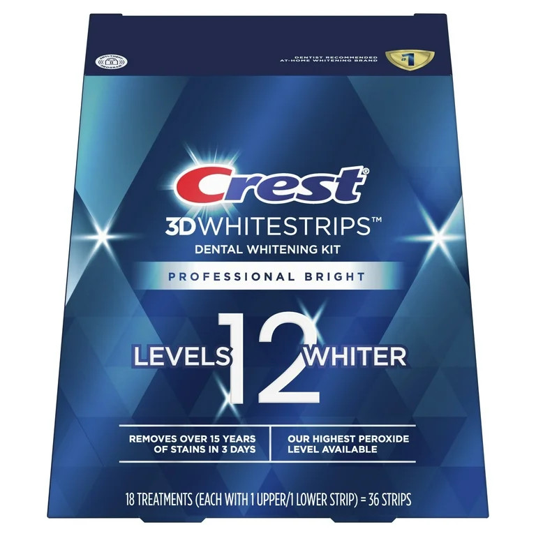 Crest 3DWhitestrips Professional Bright at-Home Teeth Whitening Kit, 18 Strip Treatments | Walmart (US)