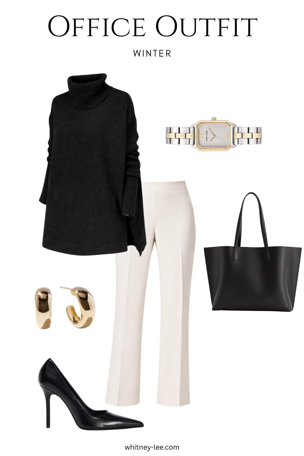 Neutral winter office outfit I wear on repeat!! 🙌🏻 obsessed with these trousers. Wearing 00 p! 

Winter office outfit, business casual 

#LTKootd #LTKWorkwear