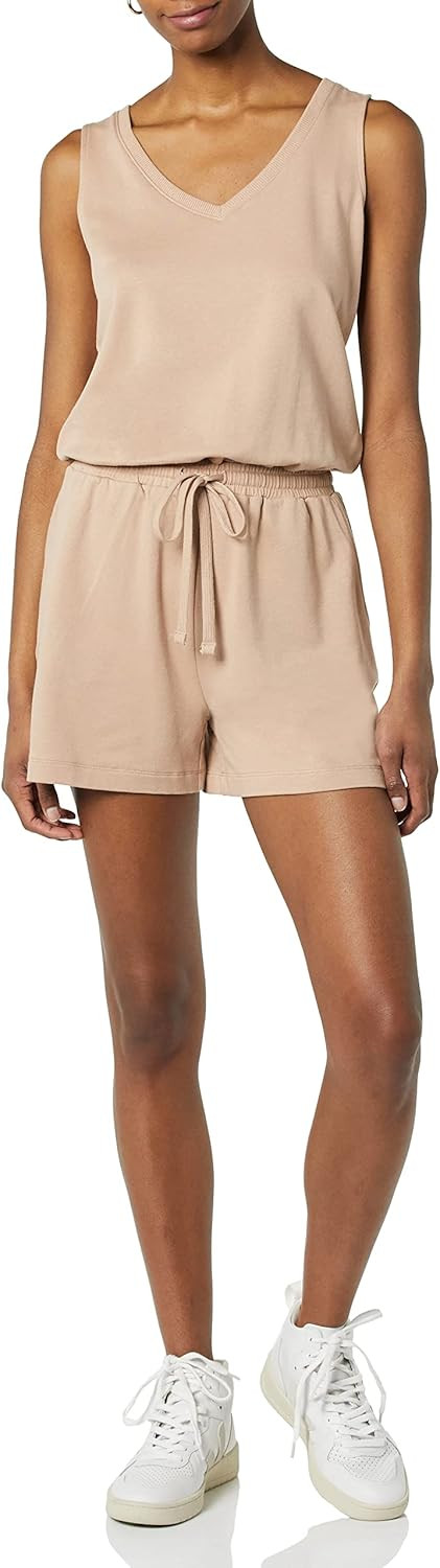 Amazon Essentials Women's Studio Terry Fleece Romper | Amazon (US)