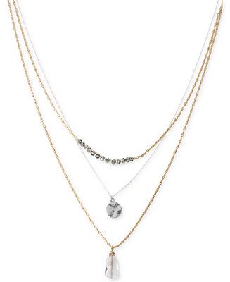 Kenneth Cole New York Two-Tone Layer Pendant Necklace | Macys (US)