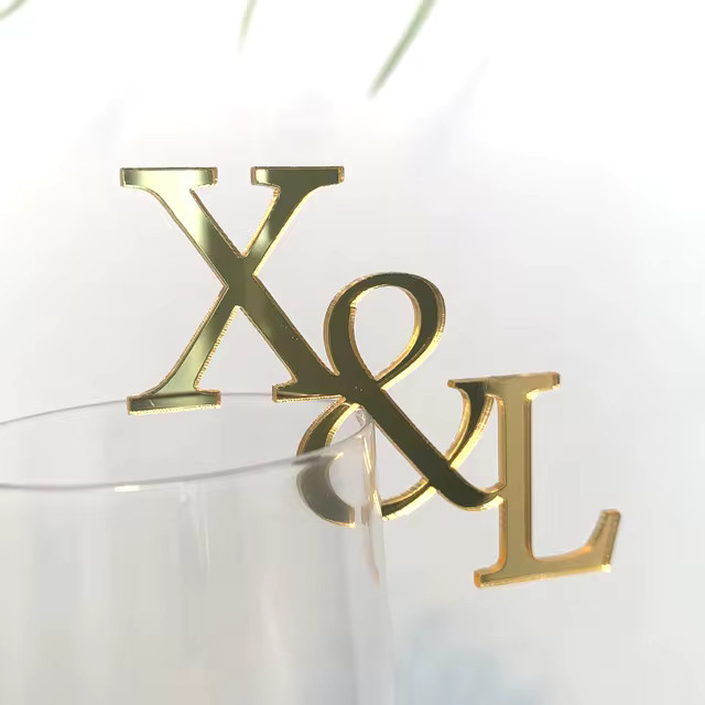 20pcs Acrylic Drink Tags, Custom Drink Tags Initial Drink Topper Personalized Champagne Drink Cha... | AliExpress (US)