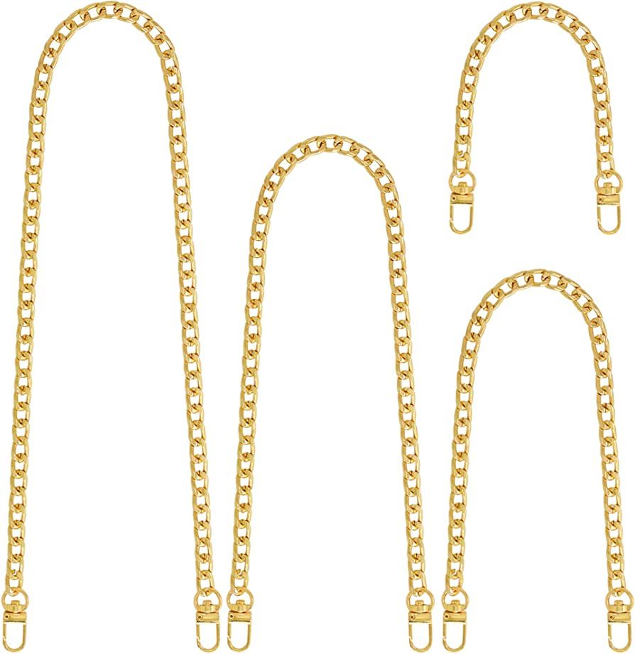 Yuronam 4 Different Sizes Flat Purse Chain Iron Bag Link Chains Shoulder Straps Chains with Metal... | Amazon (US)