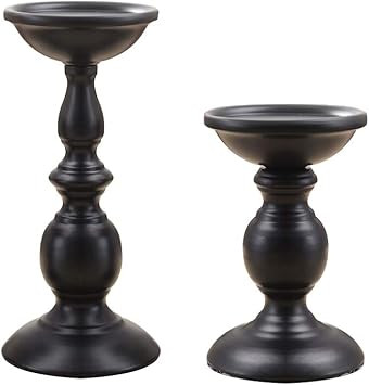 VINCIGANT Iron Pillar Candle Holders, Black Retro Candlestick Holder Centerpieces for 80 mm Votiv... | Amazon (CA)