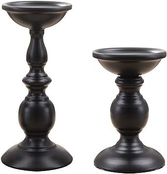 VINCIGANT Iron Pillar Candle Holders, Black Retro Candlestick Holder Centerpieces for 80 mm Votiv... | Amazon (CA)