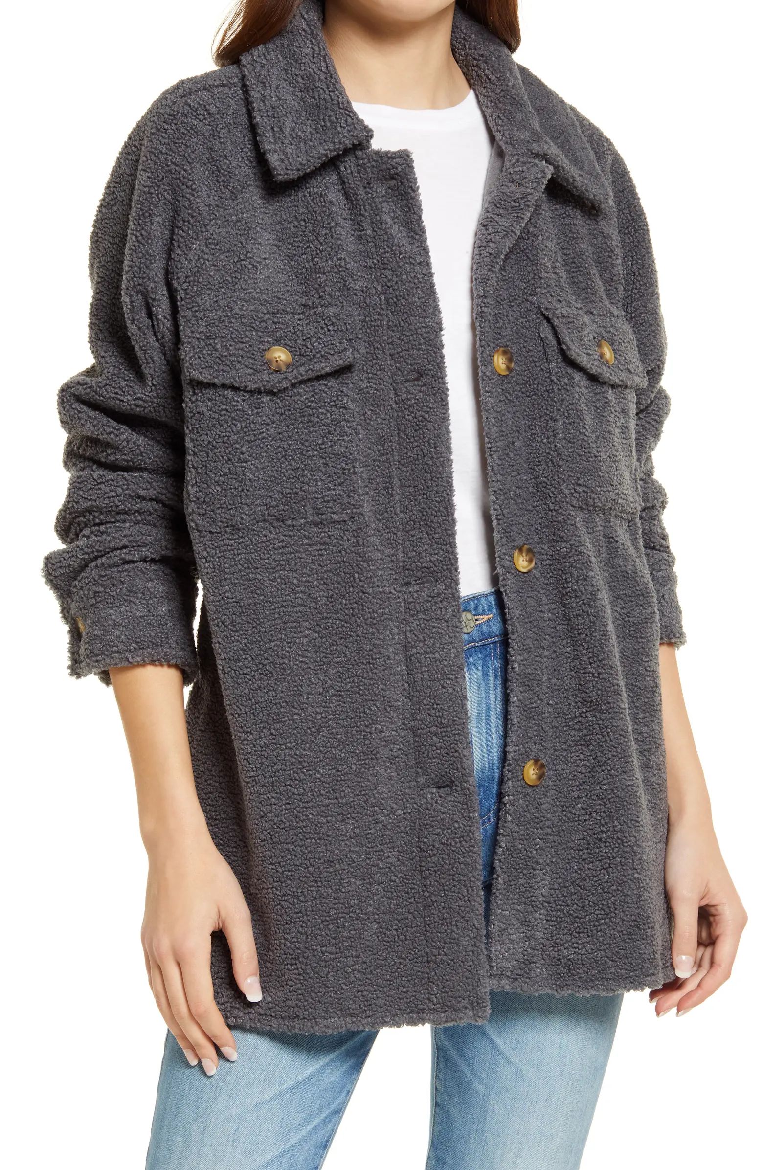 High Pile Fleece Shirt Jacket | Nordstrom