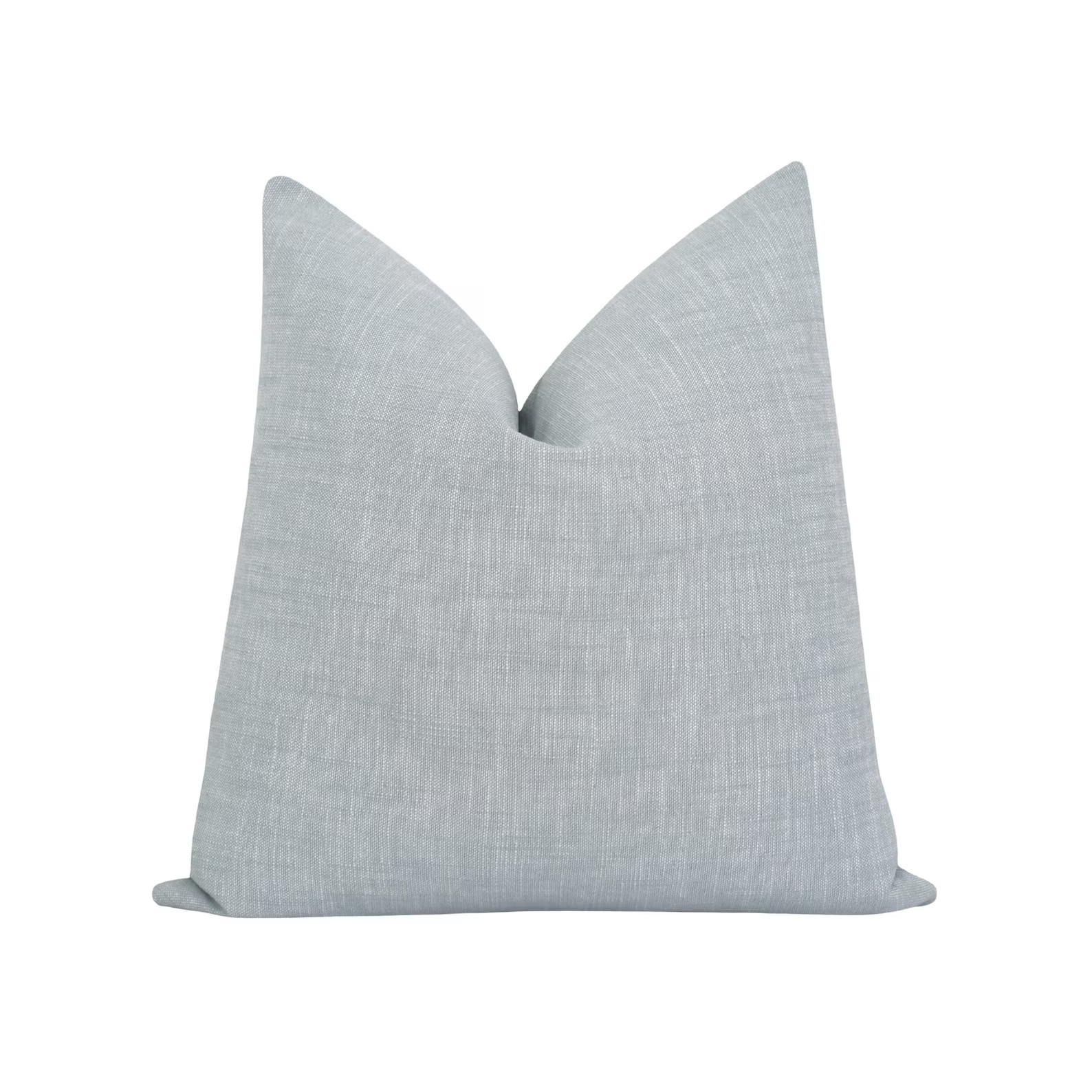 Stylish Woven Linen Blend Pillow Cover in Mist Blue • Coastal Decorative Throw Pillow for Moder... | Etsy (US)