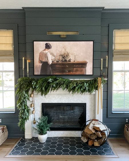Afloral Norfolk pine garland is back in stock but there are under 500 left! 

I used: 4 Norfolk pine, 2 seeded eucalyptus, and 4 fern picks for my mantel this year. 

#LTKSeasonal #LTKhome #LTKHoliday