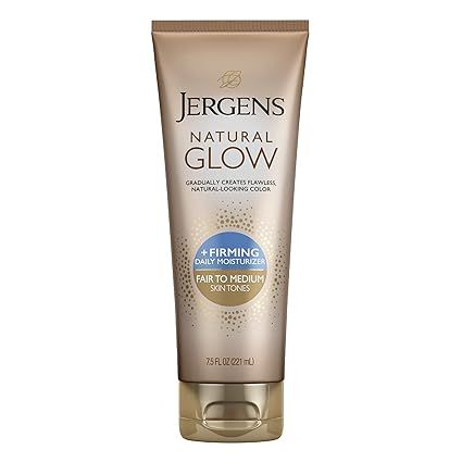 Jergens Natural Glow +FIRMING Self Tanner, Sunless Tanning Lotion for Fair to Medium Skin Tone, A... | Amazon (US)