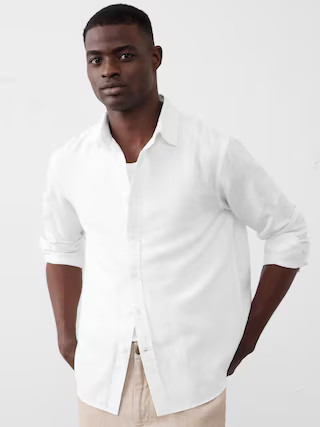 Slim Linen-Blend Shirt | Banana Republic Factory
