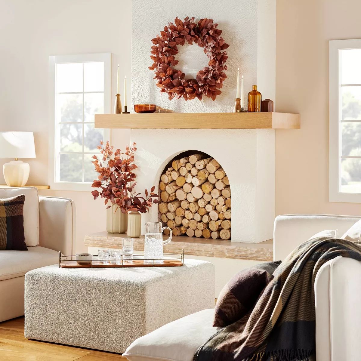 30" Faux Rusted Beech Leaf Wreath - Hearth & Hand™ with Magnolia | Target