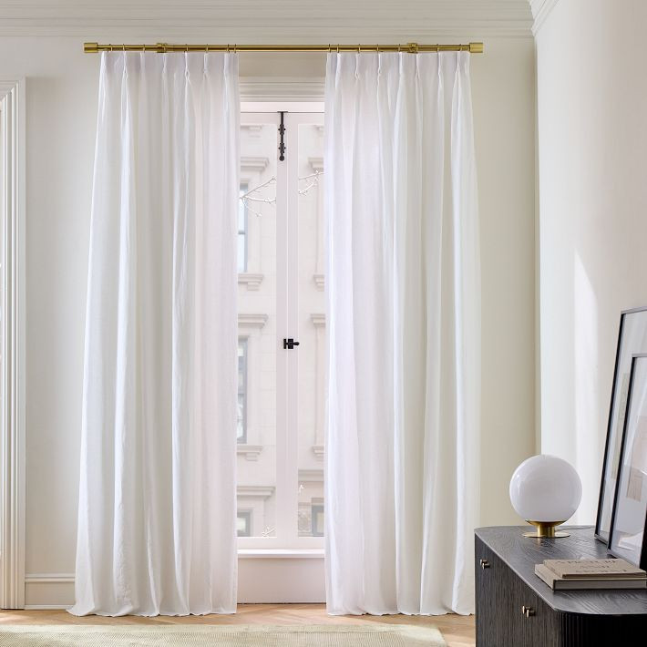 Pleated European Flax Linen Curtain | West Elm (US)