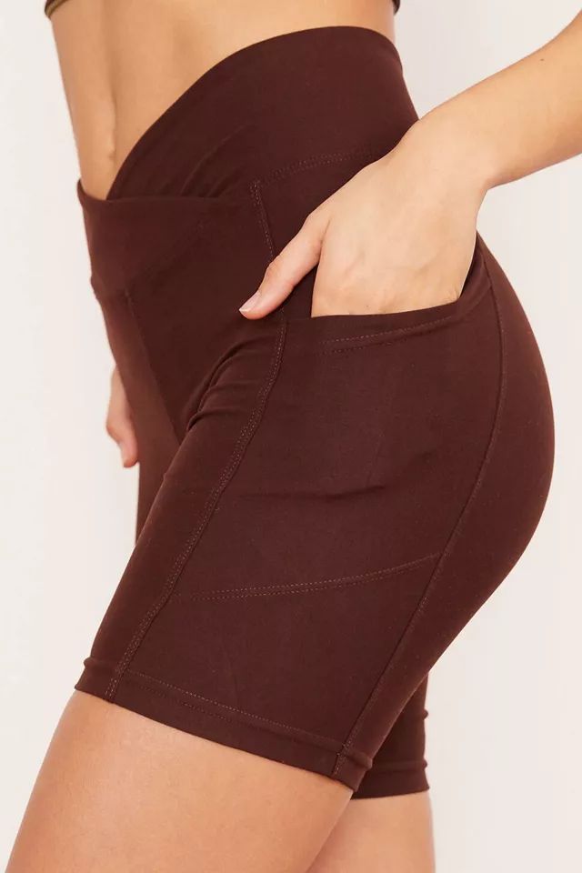 Wolven Recycled Polyester Midi Bike Short | Urban Outfitters (US and RoW)